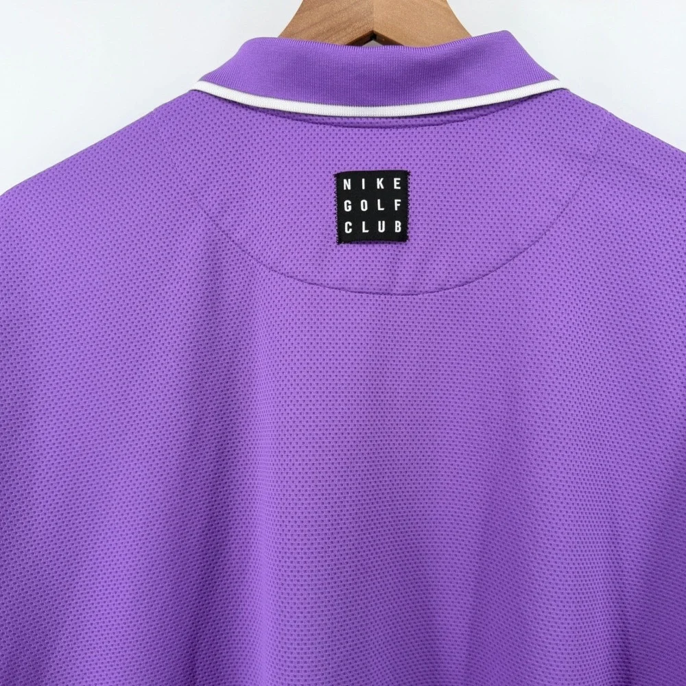 Nike Golf Club Polo Shirt Mens Large Purple Colorblock Dri-FIT FQ1150-573